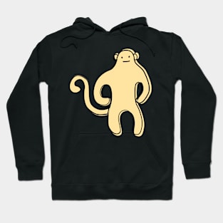 Cute Silly Simple Minimalist Pastel Yellow Monkey on Pink Hoodie